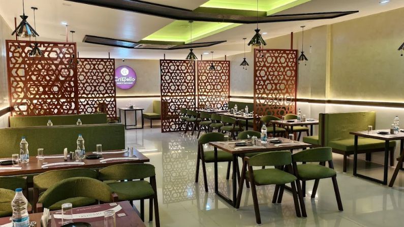 Front view of Crispello Restaurant, a modern dining spot among restaurants in Nilambur.